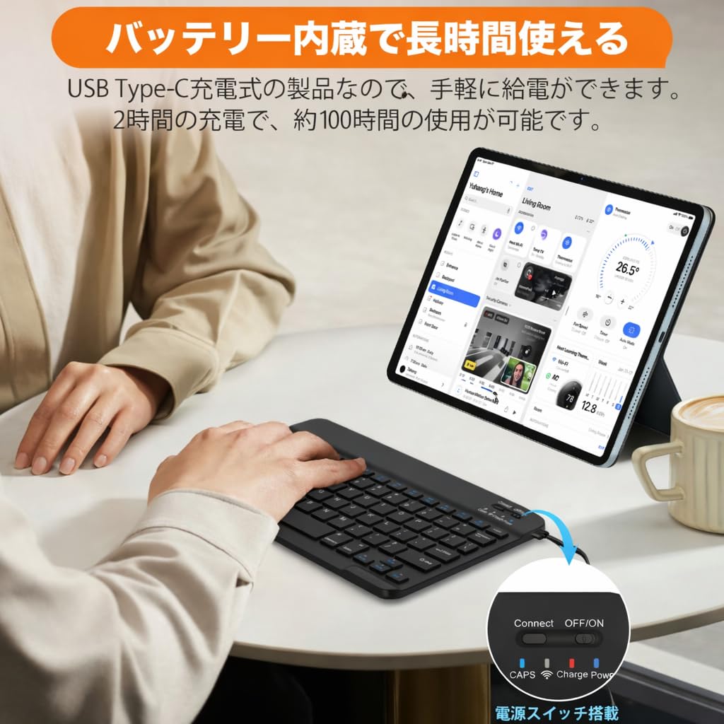Amazon.co.jp: Bluetooth ワイヤレスキーボード 英語配列 薄型・軽量